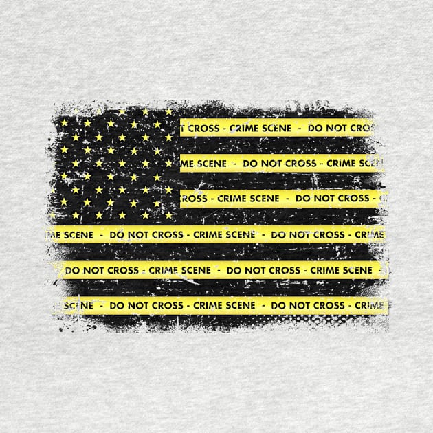 Crime Scene Detective Investigation USA Flag by All-About-Words